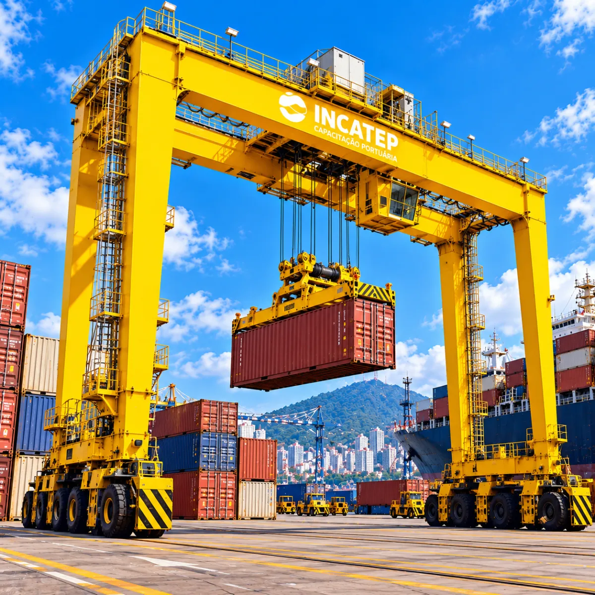 Guindaste Portuário Montado Sobre Pneus - (RTG)